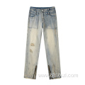 Autumn and winter retro zipper trendy brand jeans